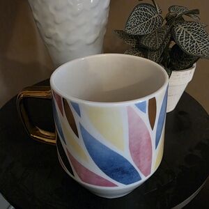 Beautiful Colorful Geometric Mug with Gold Handle 24 oz